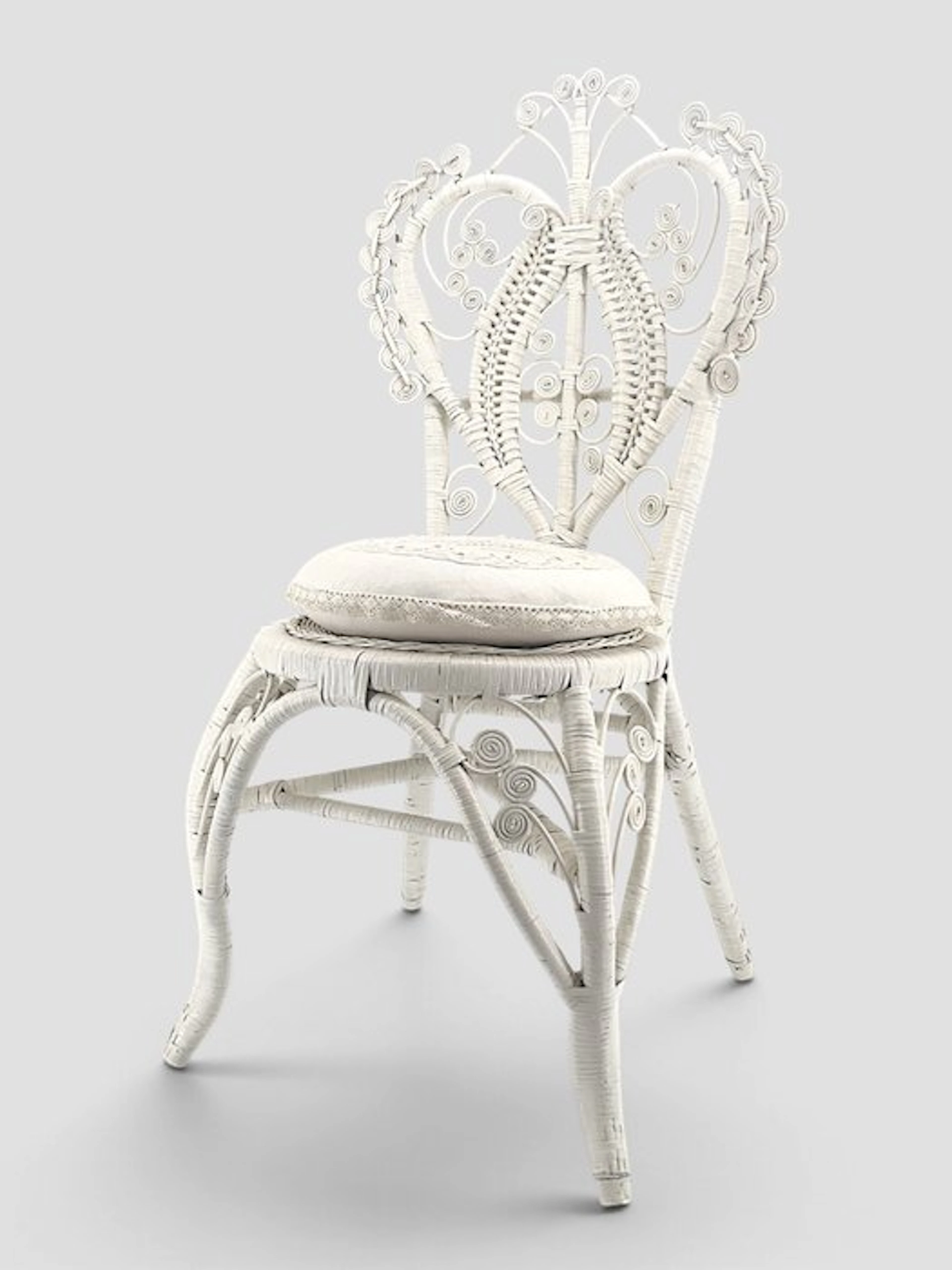 Chair - Peacock style with a heart-sculpted backrest - Shabby Chic style