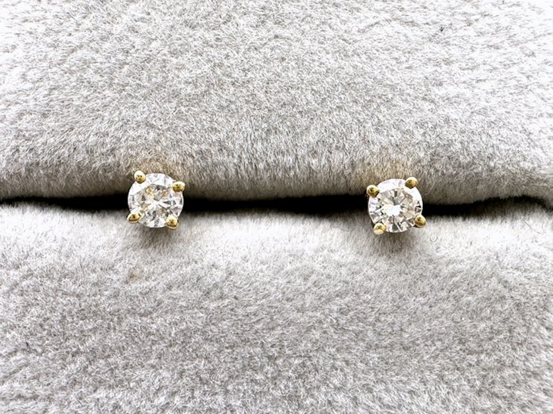No reserve price - Earrings - 18 kt. Yellow gold - 0.20ct. tw. Diamond