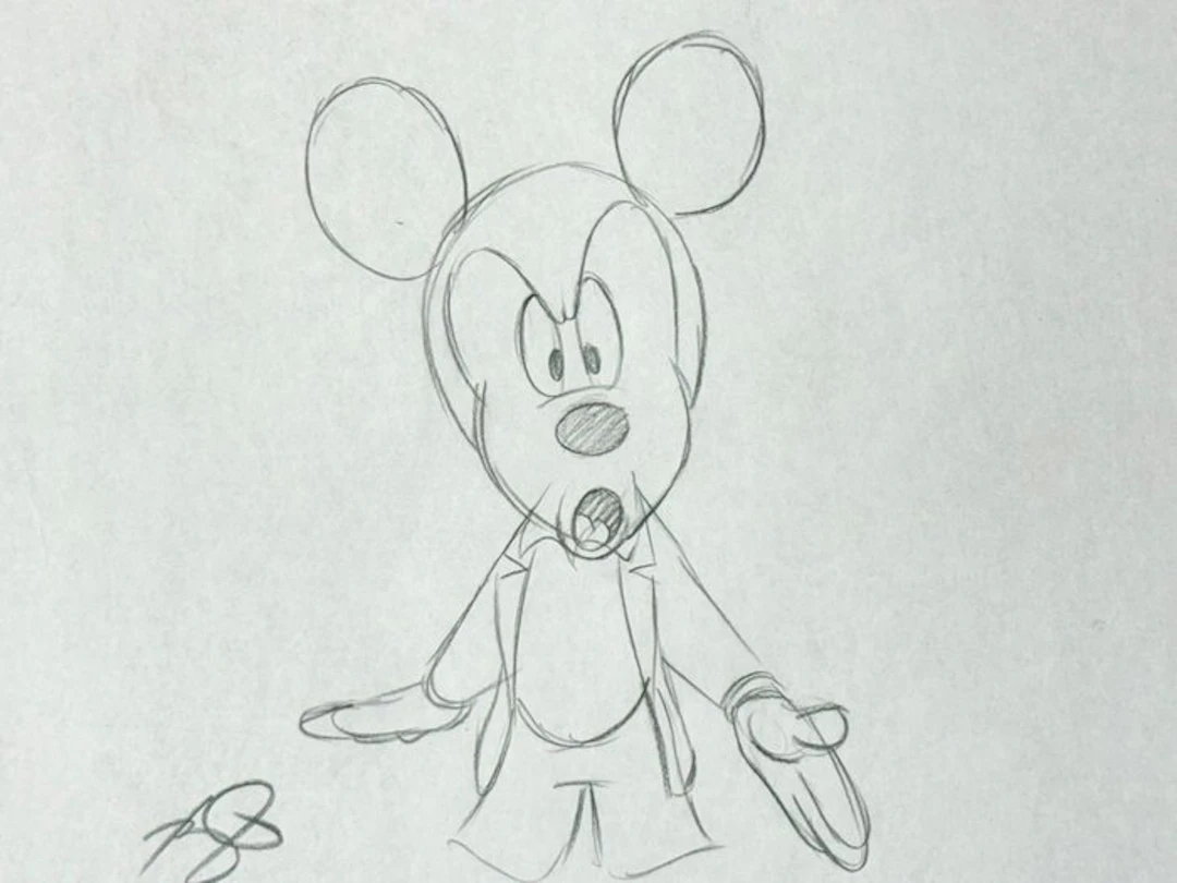 Walt Disney - Original Animation Drawing of Mickey Mouse - House of