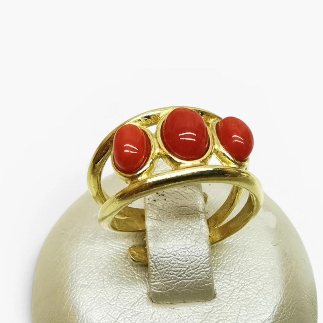 Coral - Sterling Silver 925 - Ring - Italian craftsmanship