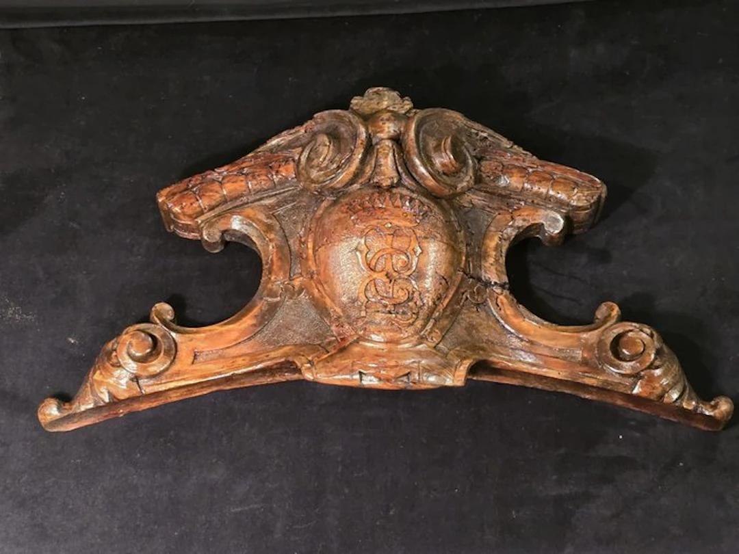 Sculpture, Antico Stemma Corona Nobiltà Conte XVIII sec Firenze - 31 cm - Wood