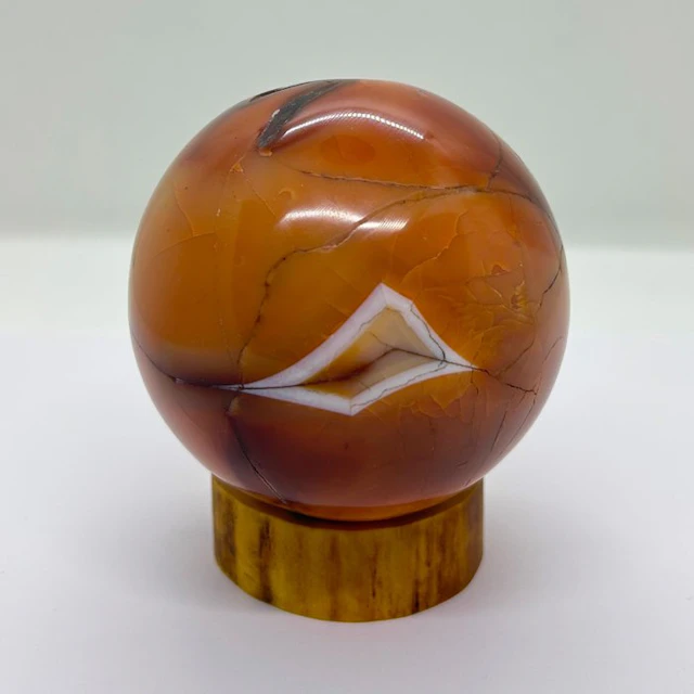 Carnelian Sphere - Height: 78 mm- 660.6 g - (1)