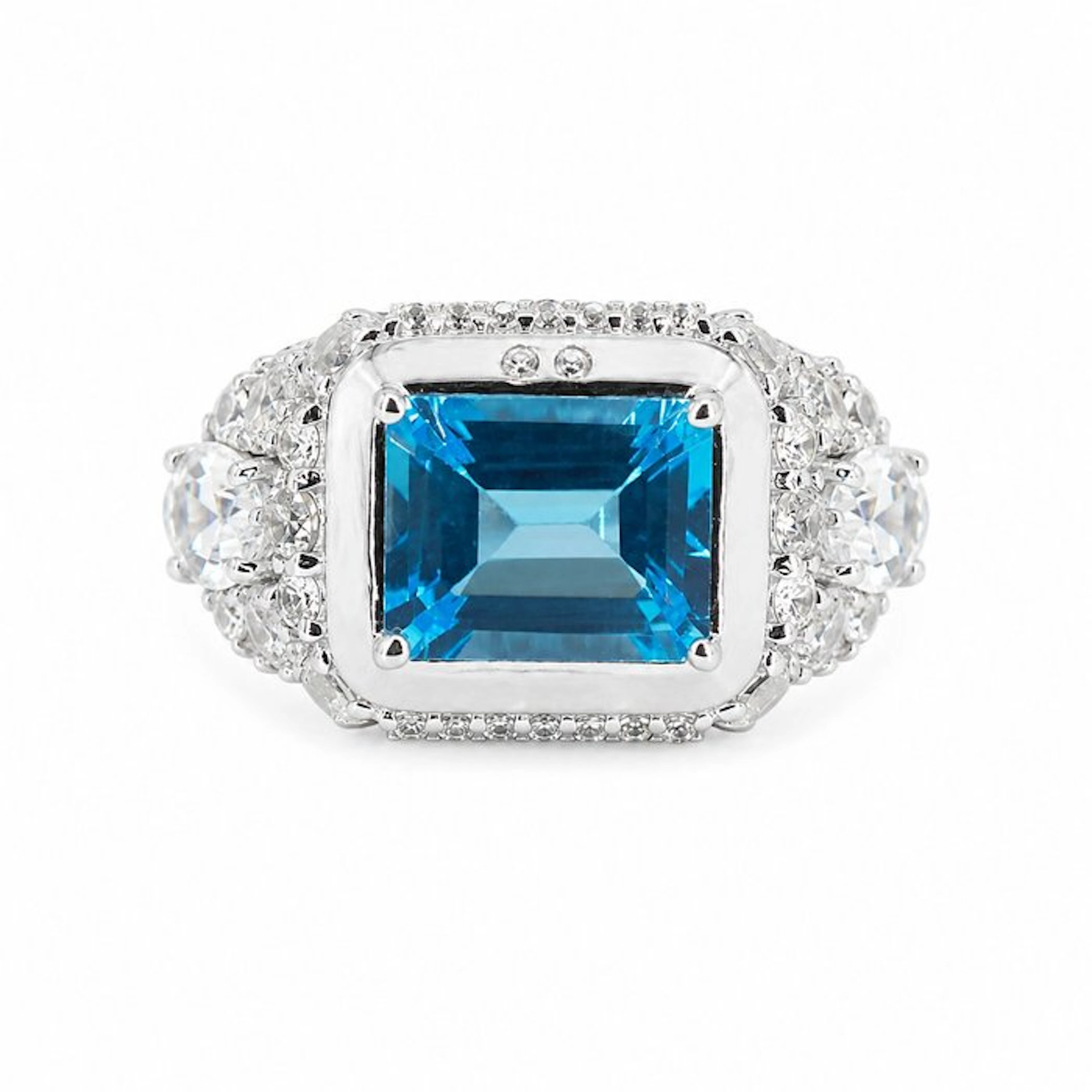 No reserve price - Ring Gold-plated Topaz - Diamond - 18K Gold Plated