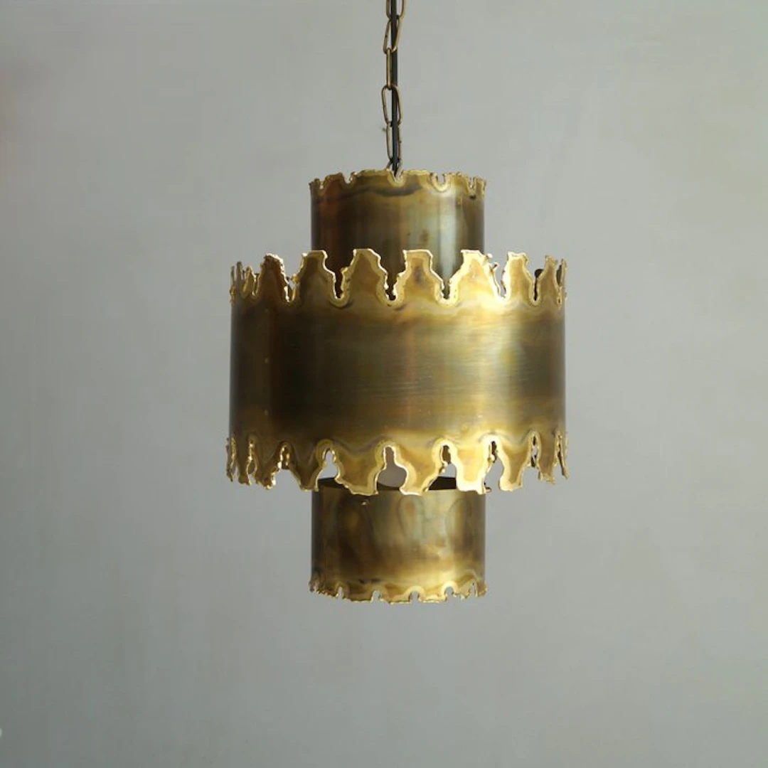 Svend Aage Holm Sørensen - Hanging lamp - Metal, Brass - Brutalist