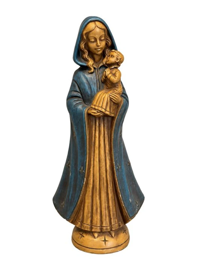Merlini - Statue, Madonna met Kind - 51 cm - Painted, Plaster
