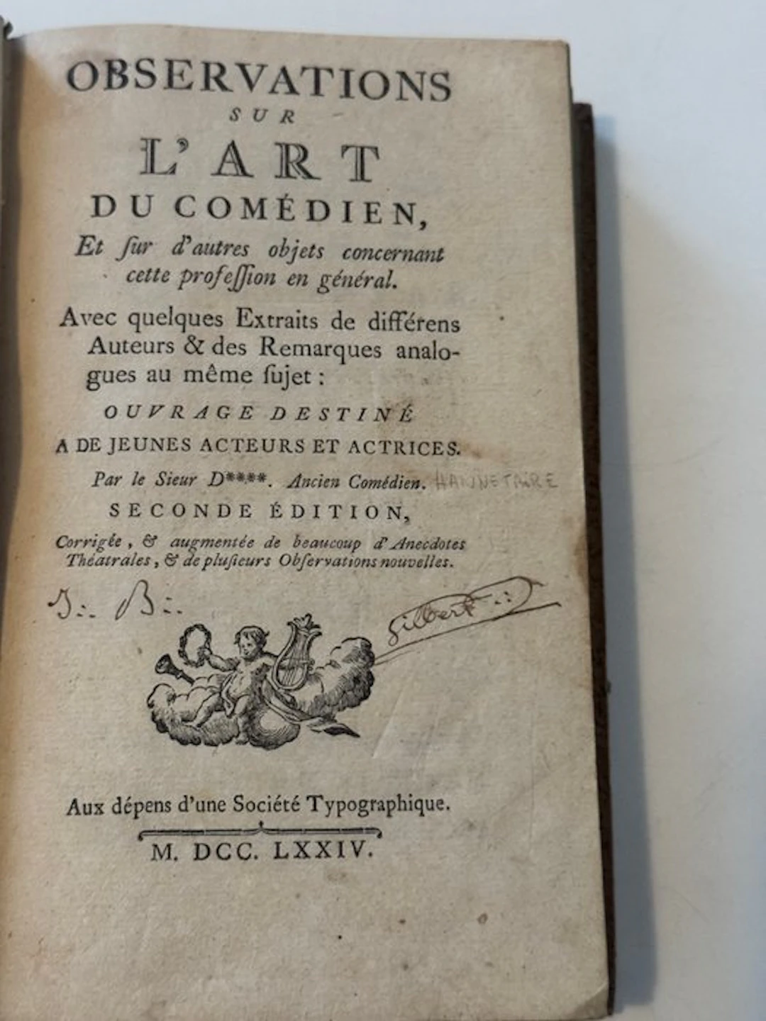 [Théâtre — D’Hannetaire — Voltaire]
