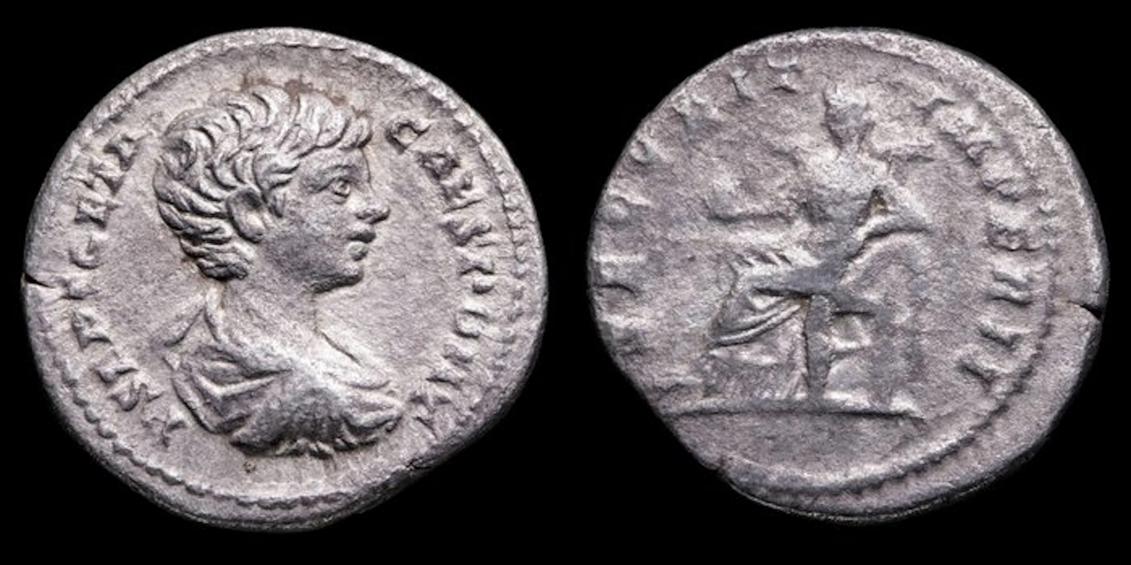 Roman Empire. Geta (AD 209-211). Denarius SECVRIT IMPERII (No reserve price)