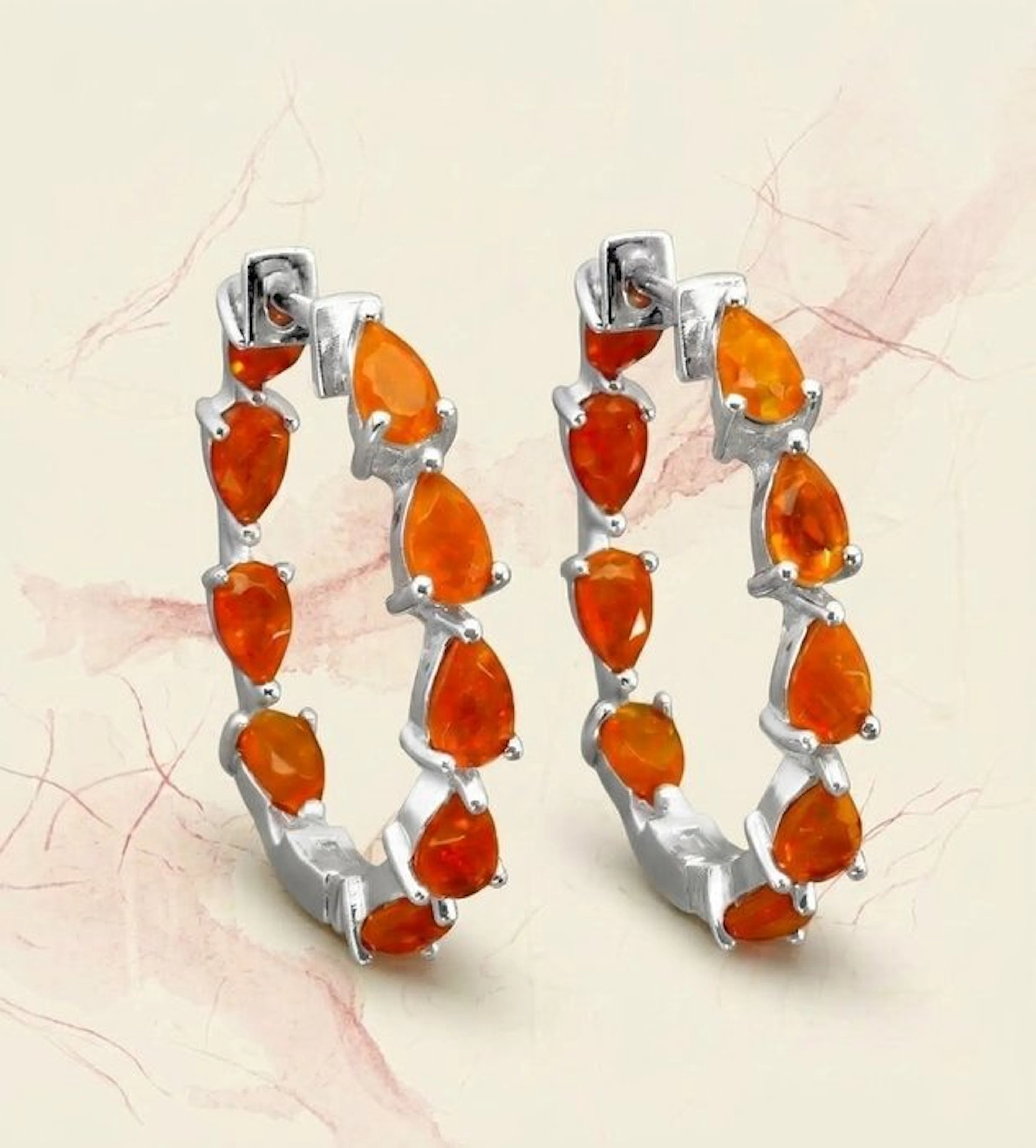 No reserve price - Earrings Silver - 5.40ct. tw. Opal