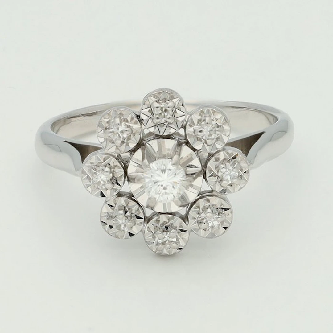 Ring - 18 kt. White gold Diamond (Natural)