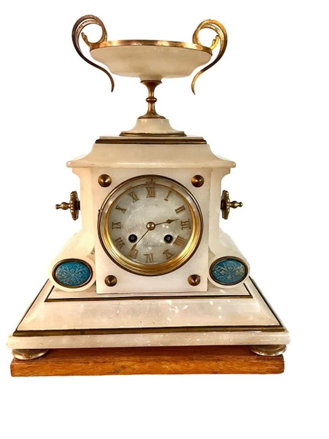 Mantel clock - Glass, Spelter, Alabaster, Brass, Wood - 1850-1900