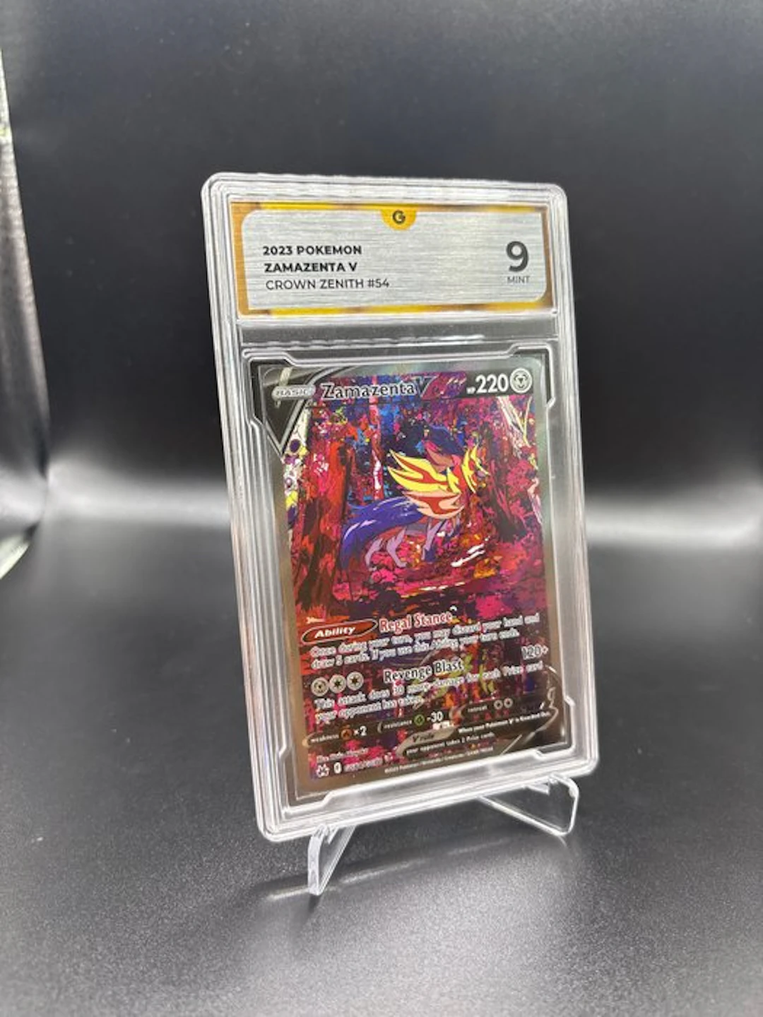 Pokémon - 1 Graded card - Zamazenta V #54 Crown Zenith Full art - GG 9