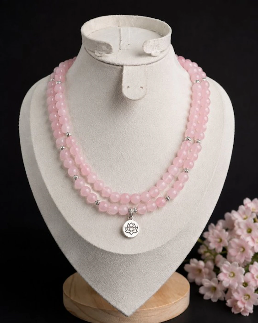 Beautiful Handmade Mala - 108 Natural Rose Quartz Beads...