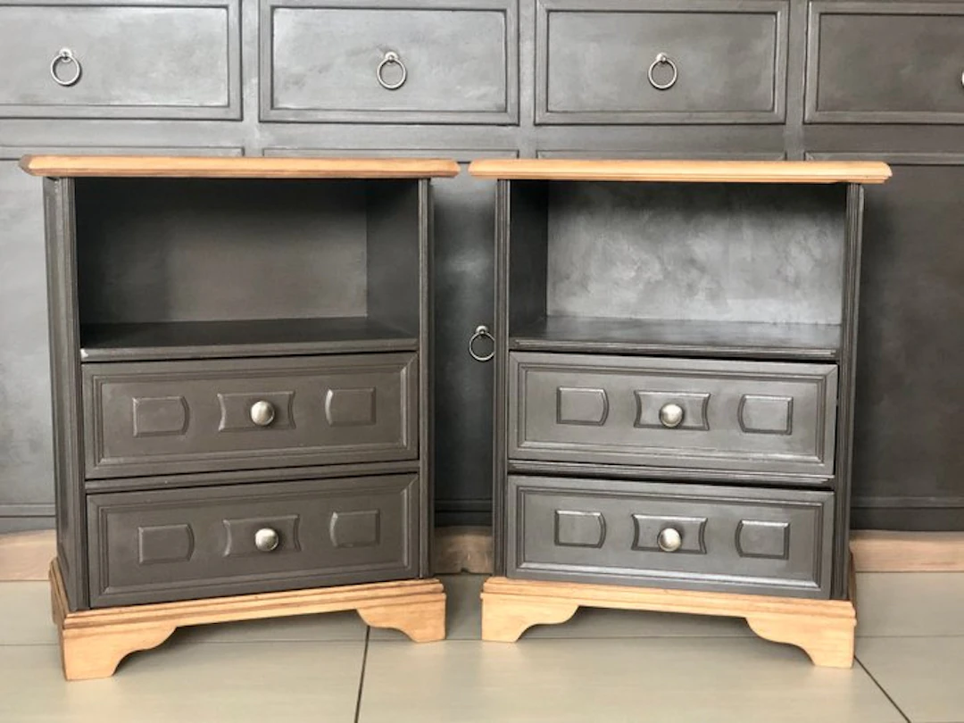 Nightstand (2) - Wood - French nightstands