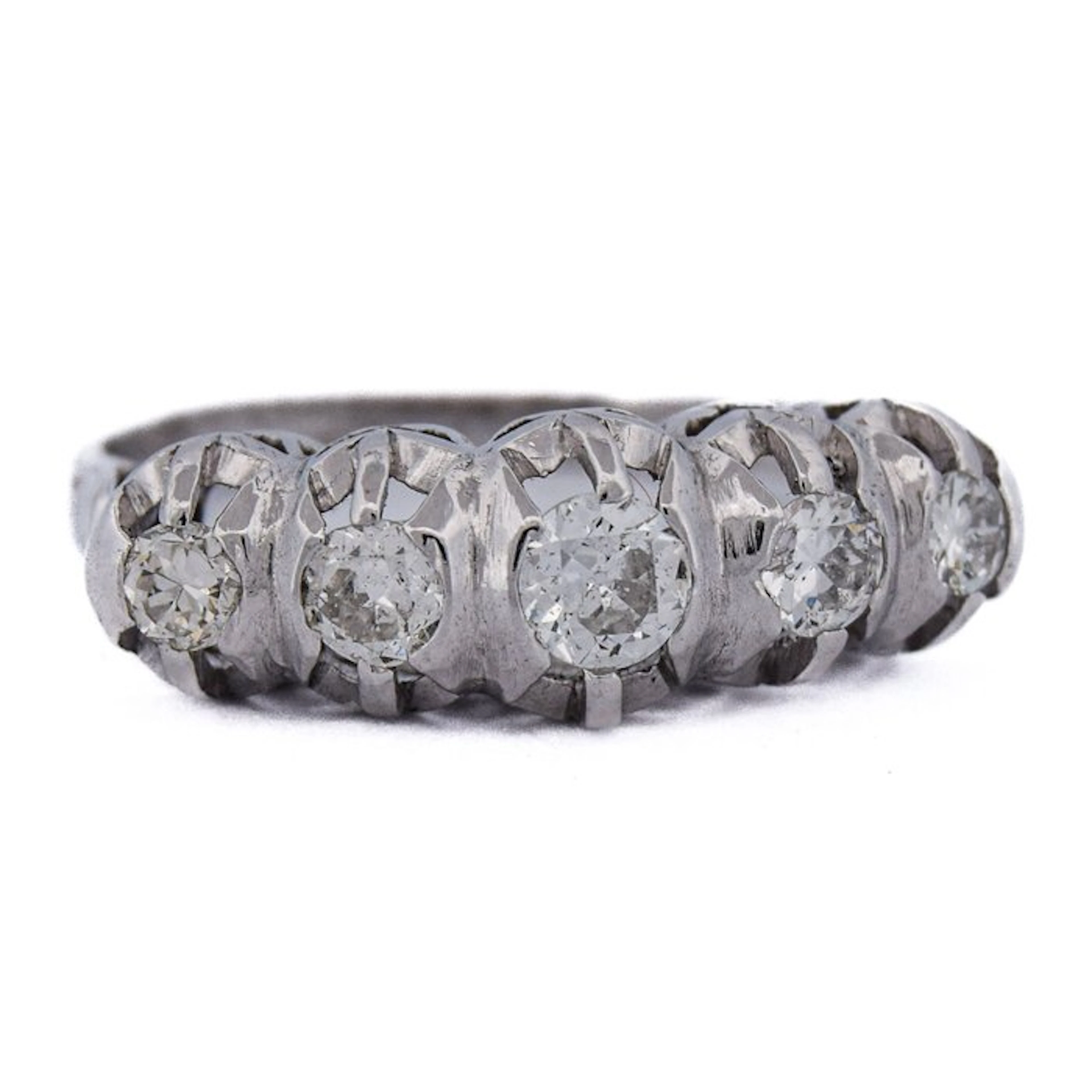 Cocktail ring - 18 kt. White gold - 1.00ct. tw. Diamond (Natural)