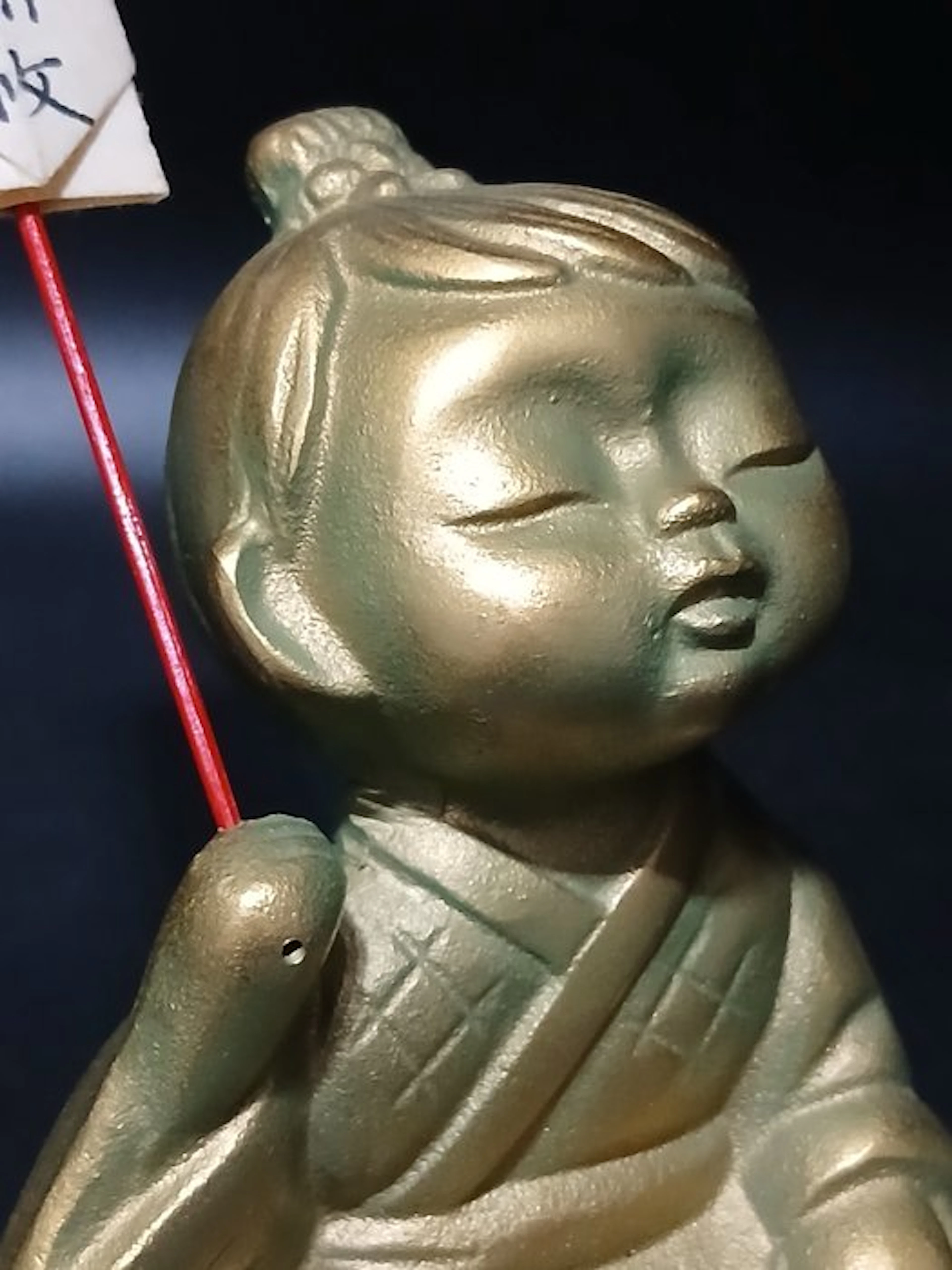 Beautiful Japanese bronze okimono "Muga Doji" (The...