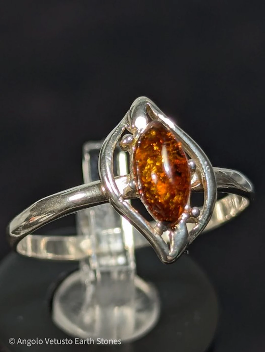 1.58 g - Natural Baltic Amber Ring – 925 Sterling Silver