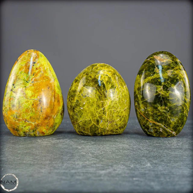 Green Opal – Green opal freeform set – Three unique...