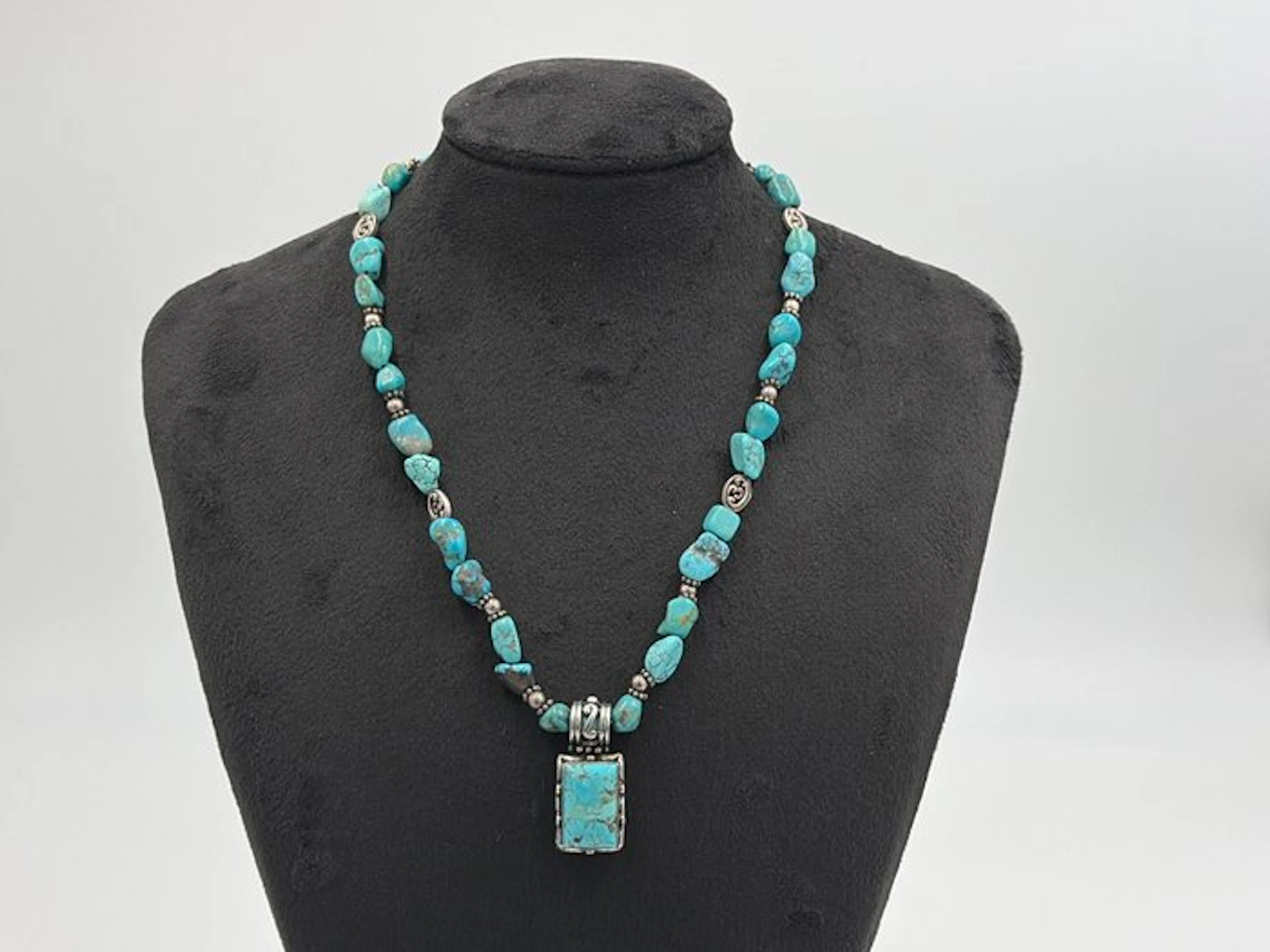 No reserve price - Necklace Silver Turquoise - Turquoise...