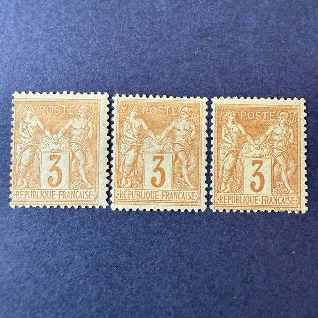 France - Yvert 86 "Sage 3c jaune" 3 shades in mint condition * with hinge