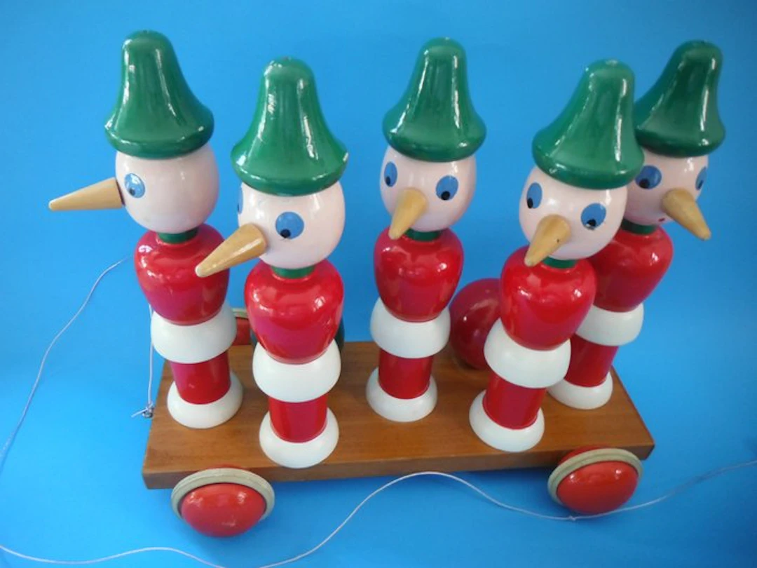 artigianale - Toy pinocchio birillo - 1940-1950 - Italy