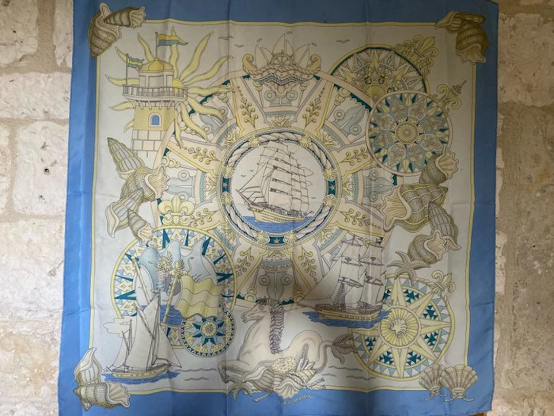 Hermès - " L'Air Marin" par Joachim Metz 2001, jamais réédité - Scarf
