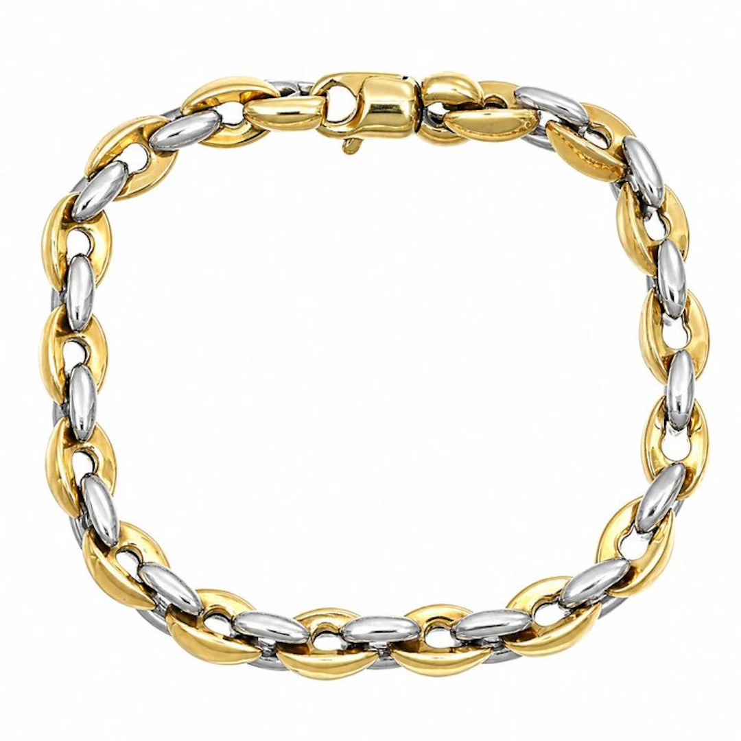 Bracelet - 18 kt. Yellow gold, White gold - Handmade - Made in Italy