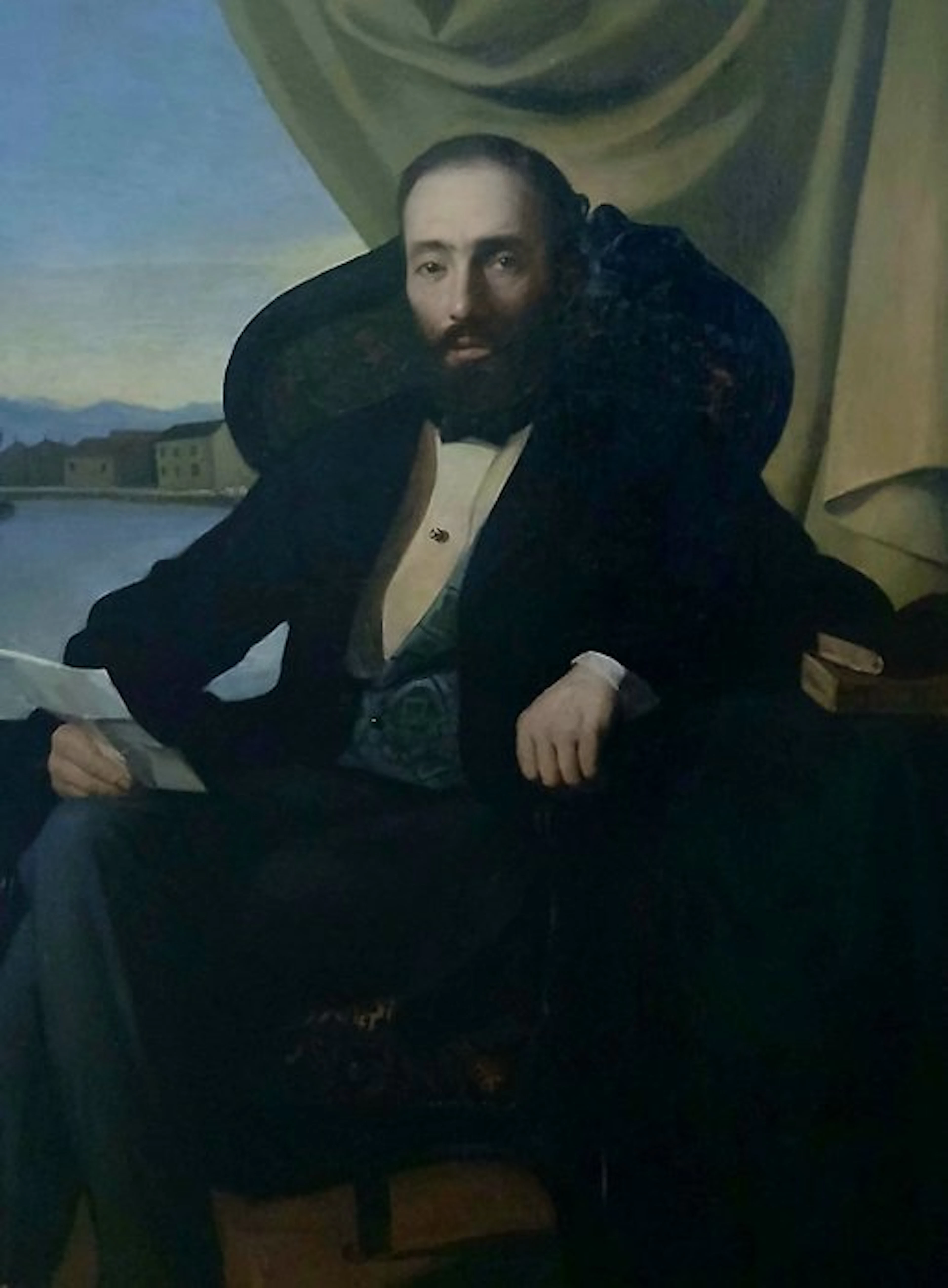 Italian school (XIX) - Nobile su sfondo Veronese