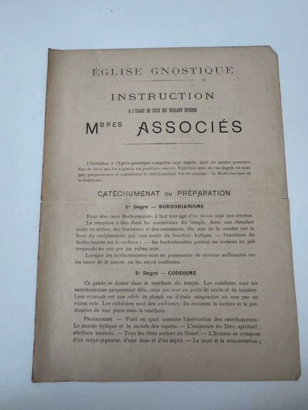 Document - Église Gnostique — Sophronius
