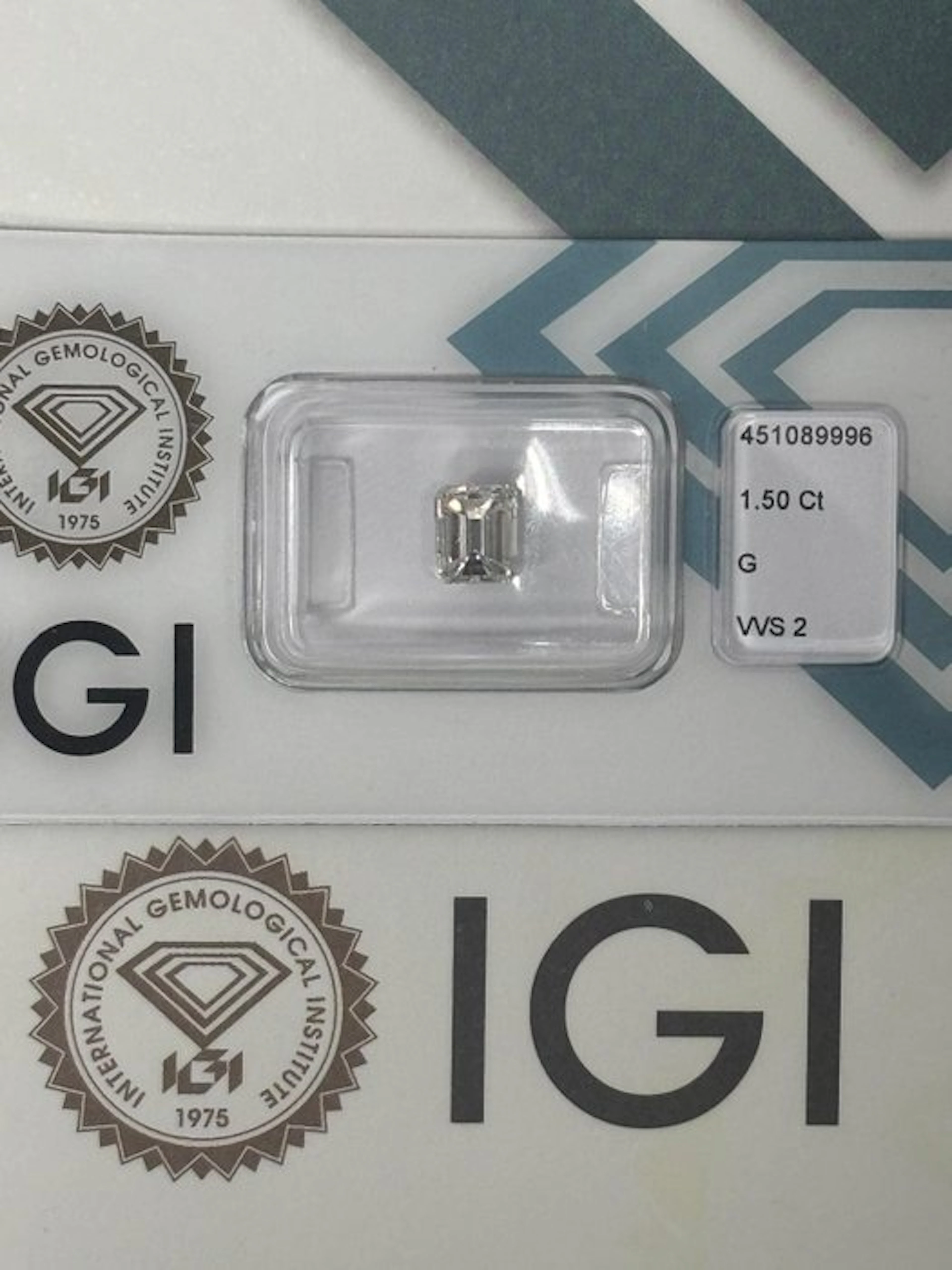1 pcs Diamond (Natural) - 1.50 ct - Emerald - G - VVS2...