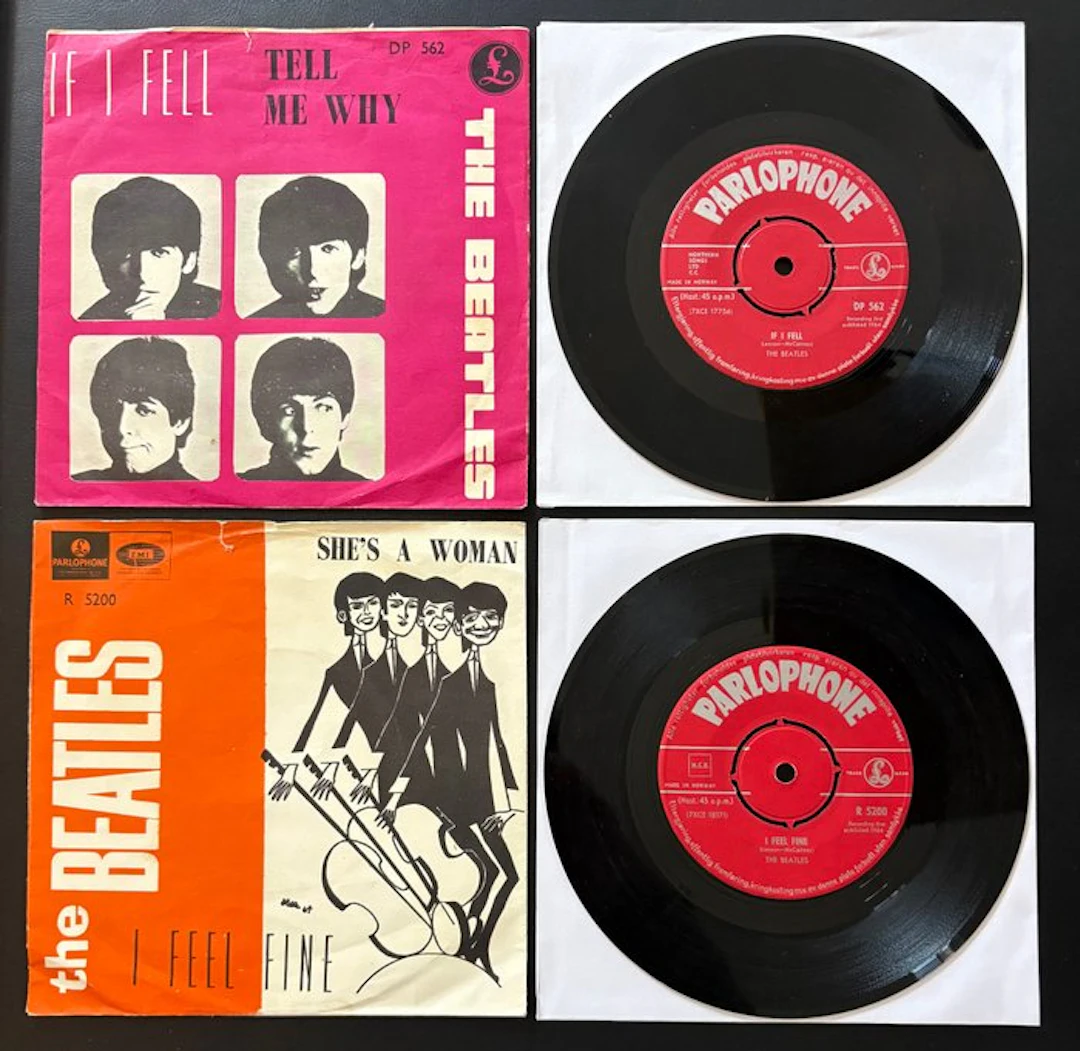 Beatles - Set of 2 VERY RARE Norwegian 1st Pressing...