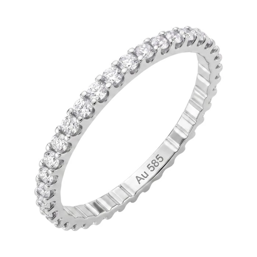No reserve price - Ring - 14 kt. White gold - 0.45ct. tw. Diamond (Natural)
