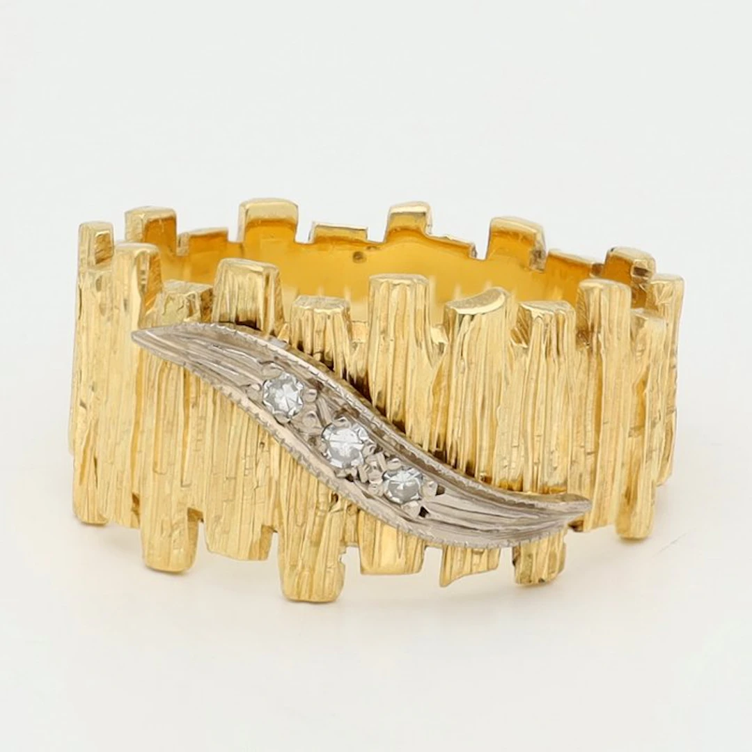 Ring - 18 kt. Yellow gold, White gold Diamond (Natural)