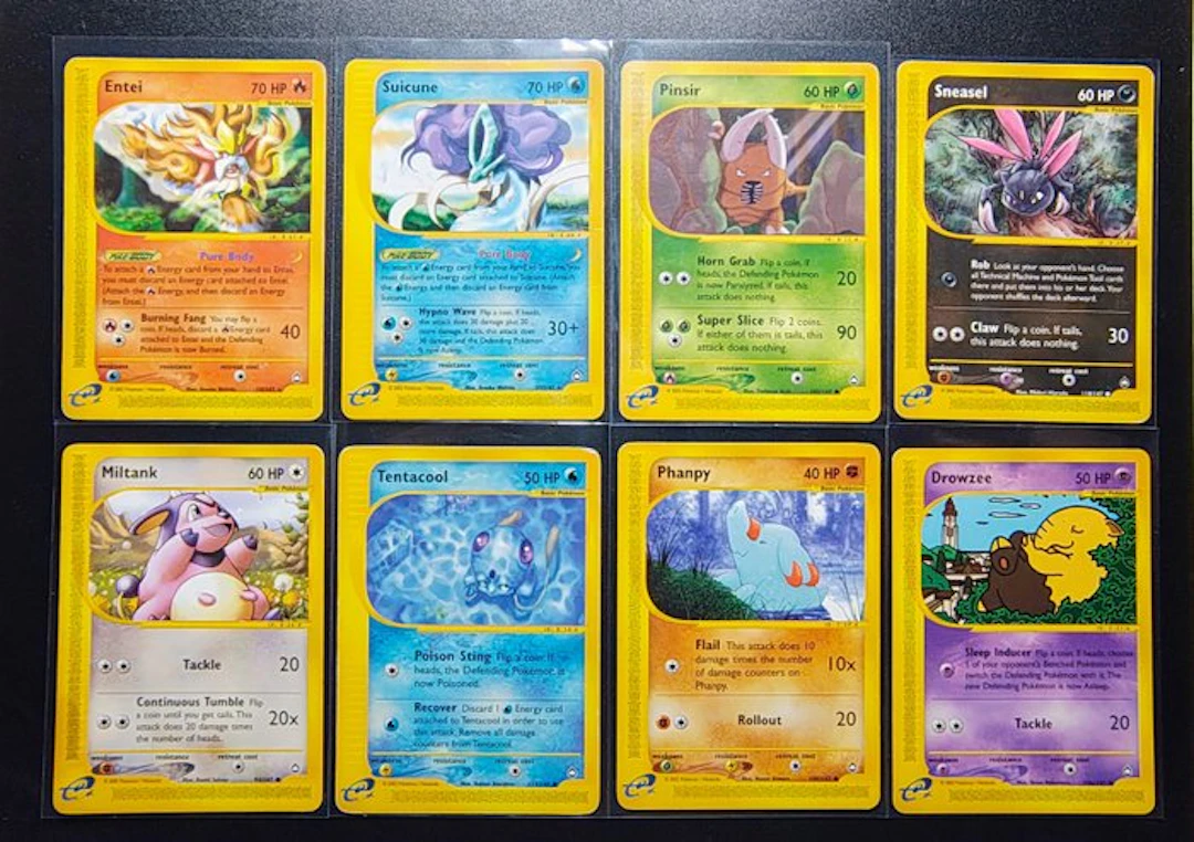 Pokémon - 8 Card - Entei - Suicune - Pinsir - Sneasel...