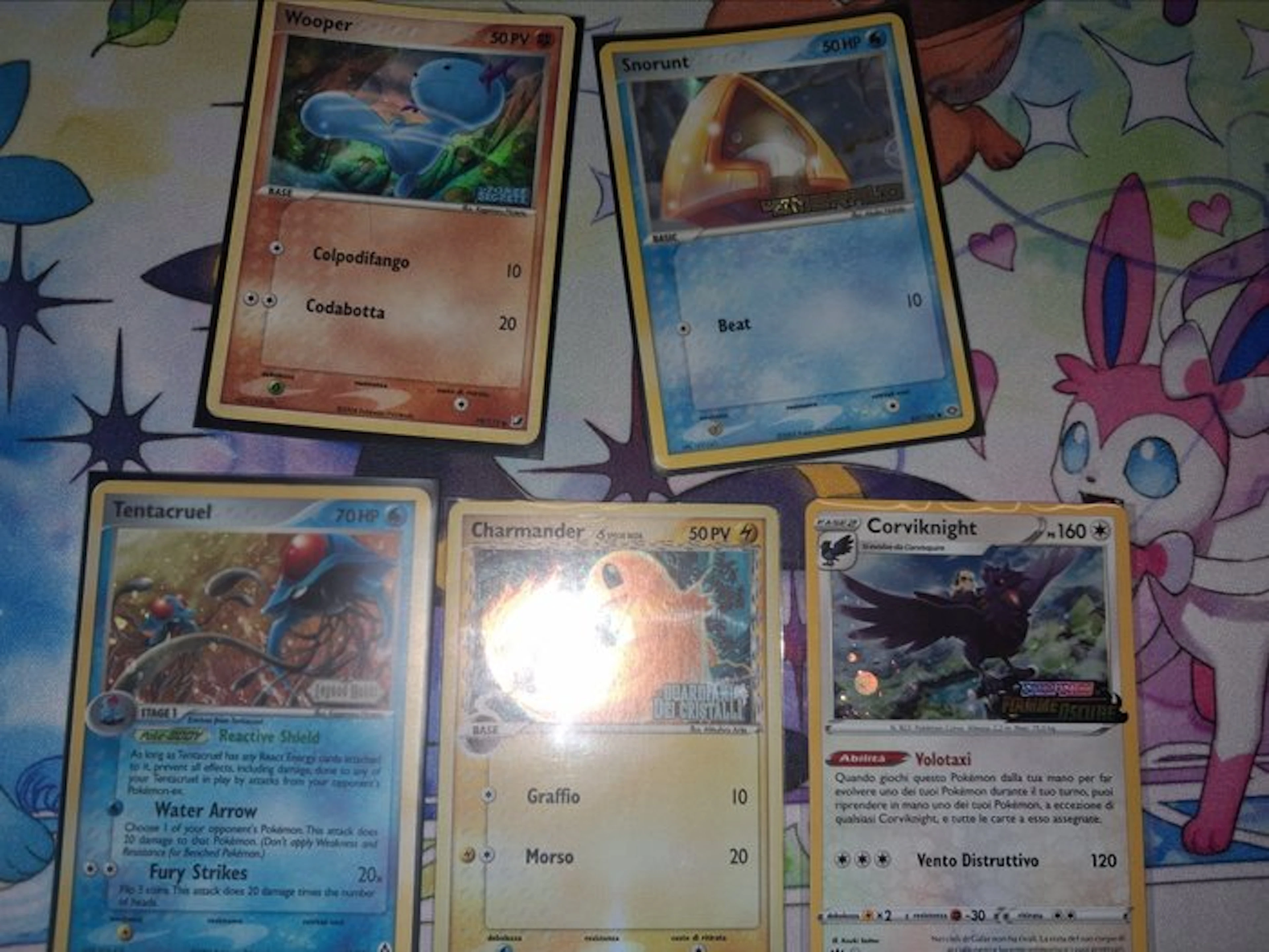 Pokémon - 5 Card - Snorunt, Wooper, Tentacruel, Charmander Foil - Various sets