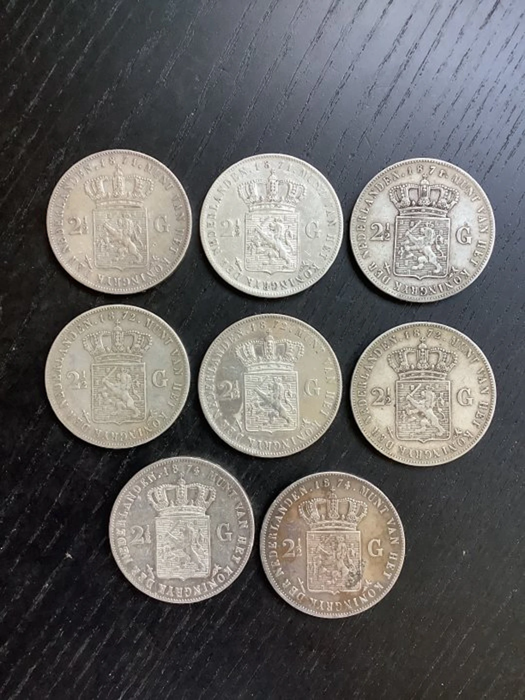 Netherlands. Willem III. 2 1/2 Gulden 1871-1874 (No reserve price)