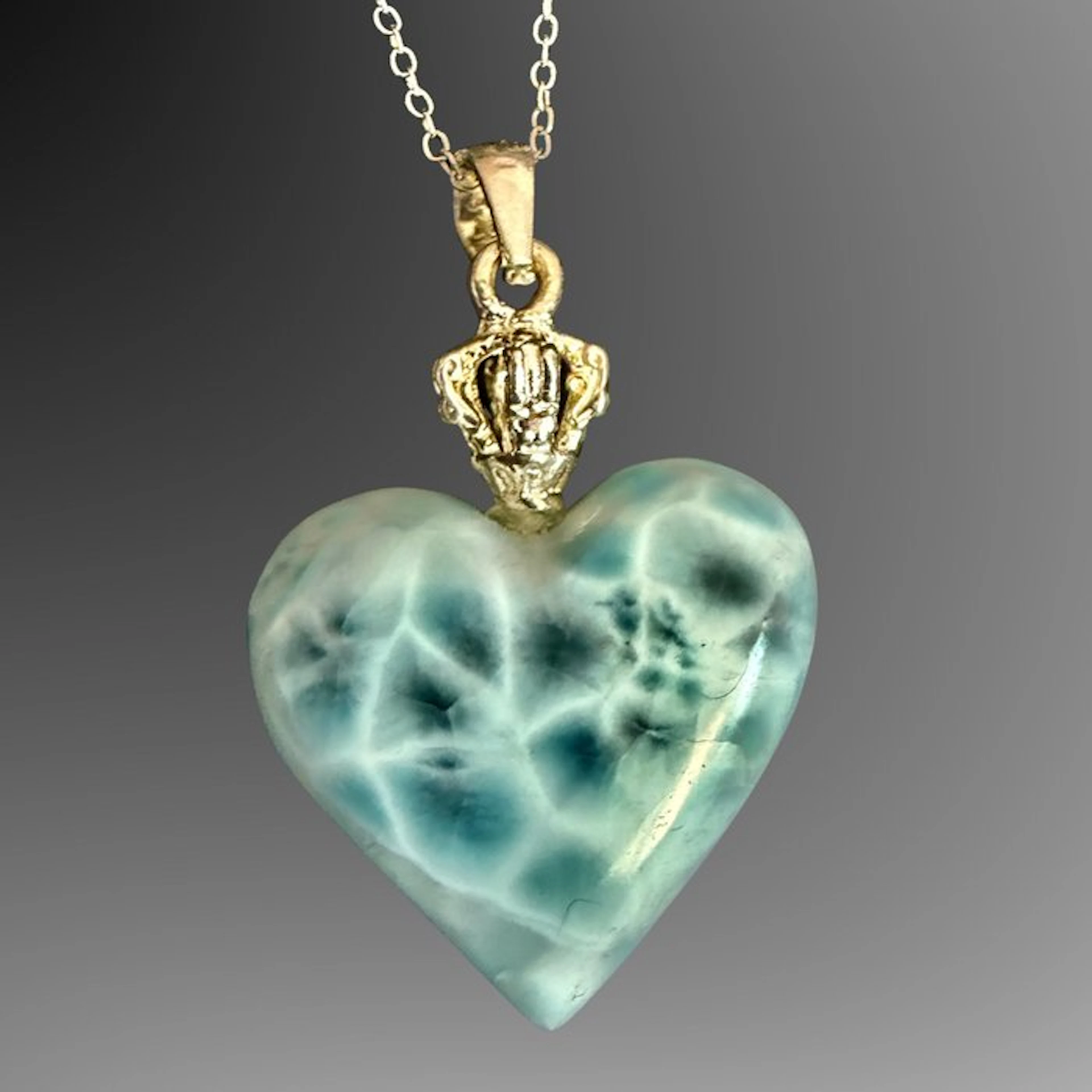 Larimar pendant - 925 silver Jewellery - Height: 25 mm...