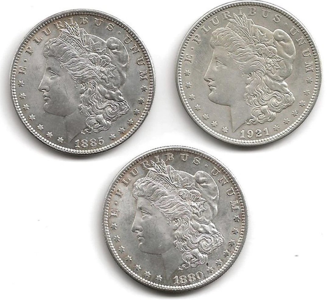 United States. Morgan Dollar 1880-S, 1885 e 1921 (3 monete)