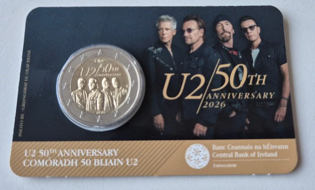 Ireland. 2 Euro 2026 "U2" (1 coincard) (No reserve price)