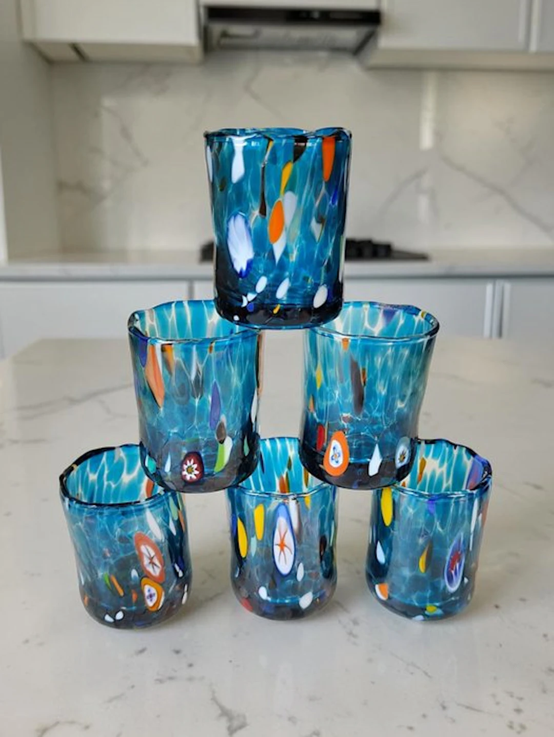 MurArt - Drinking set (6) - Glass - Murrine Millefiori
