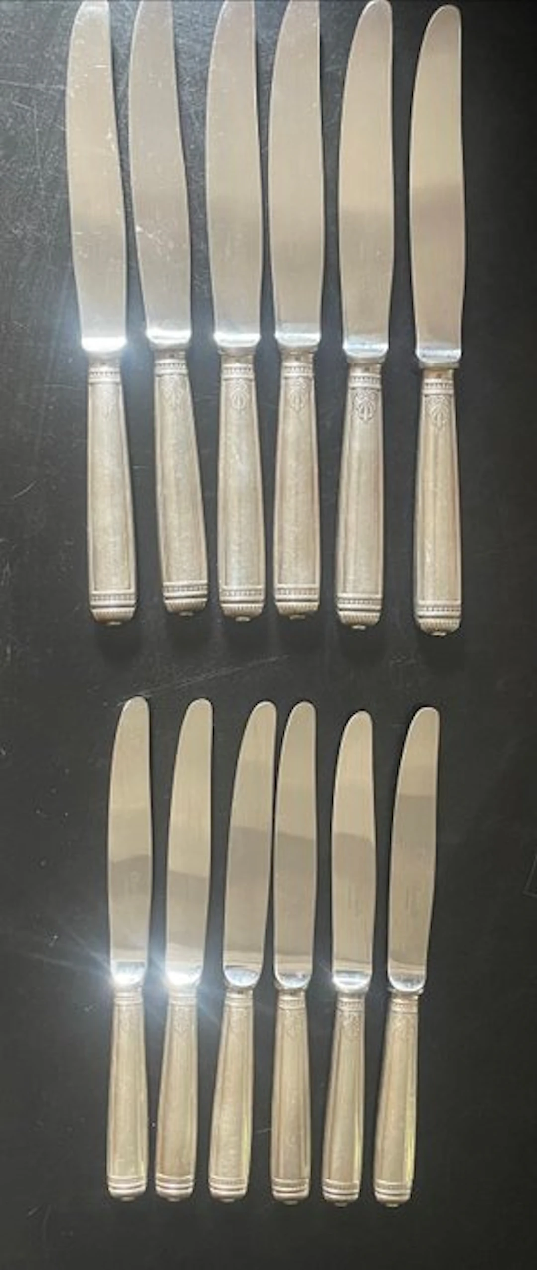 Christofle - Table knife set (12) - Malmaison - Silverplated