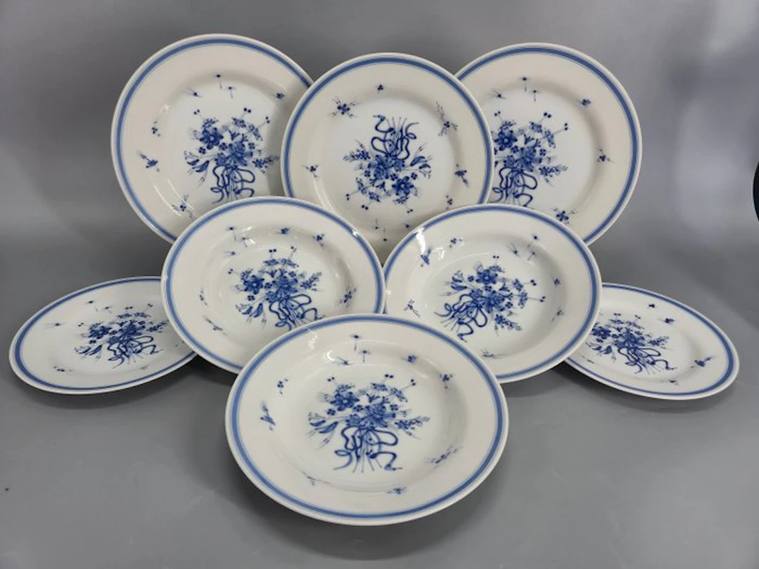 Dinner set - Tirschenreuth 1838 Porzellan-Set – Blaues Blumenmuster - Porcelain
