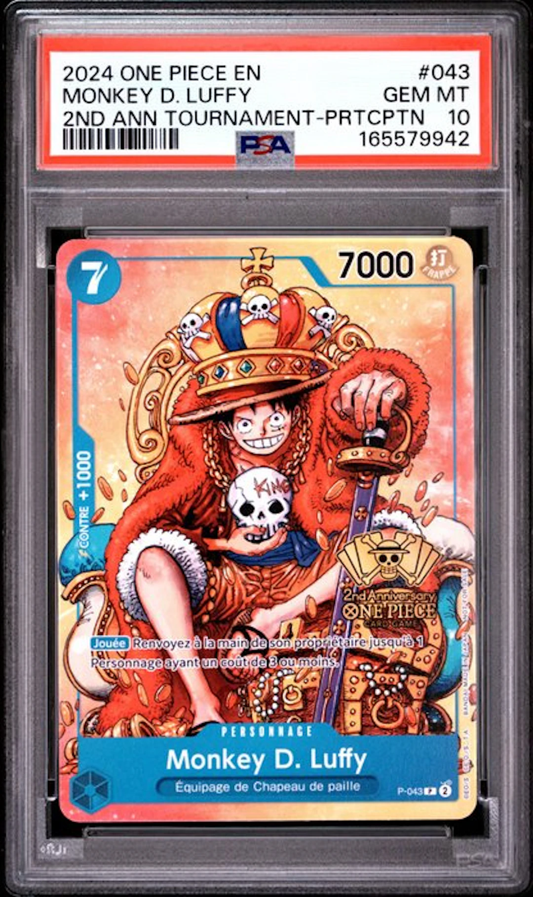 Bandai - 1 Graded card - One Piece - monkey D