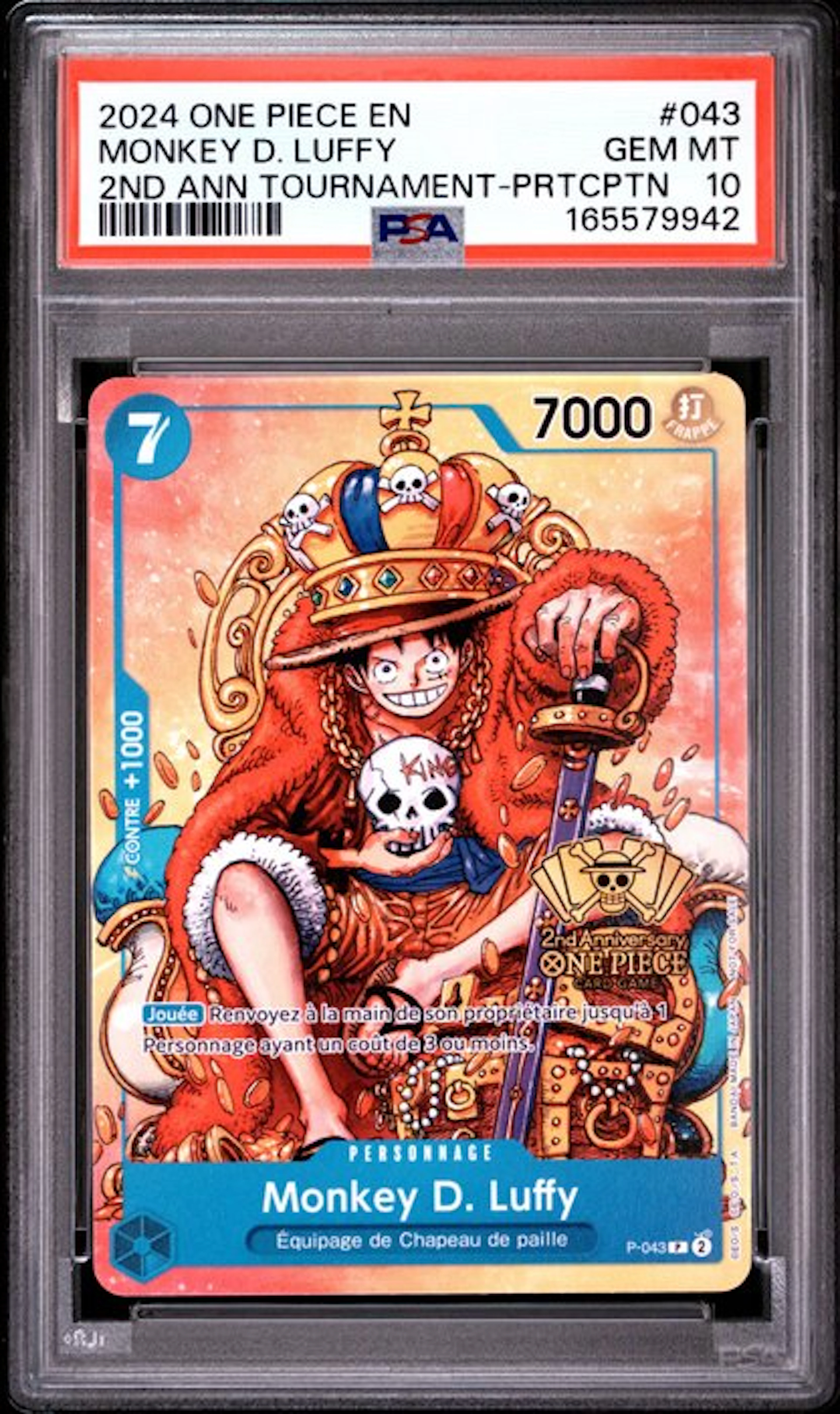 Bandai - 1 Graded card - One Piece - monkey D