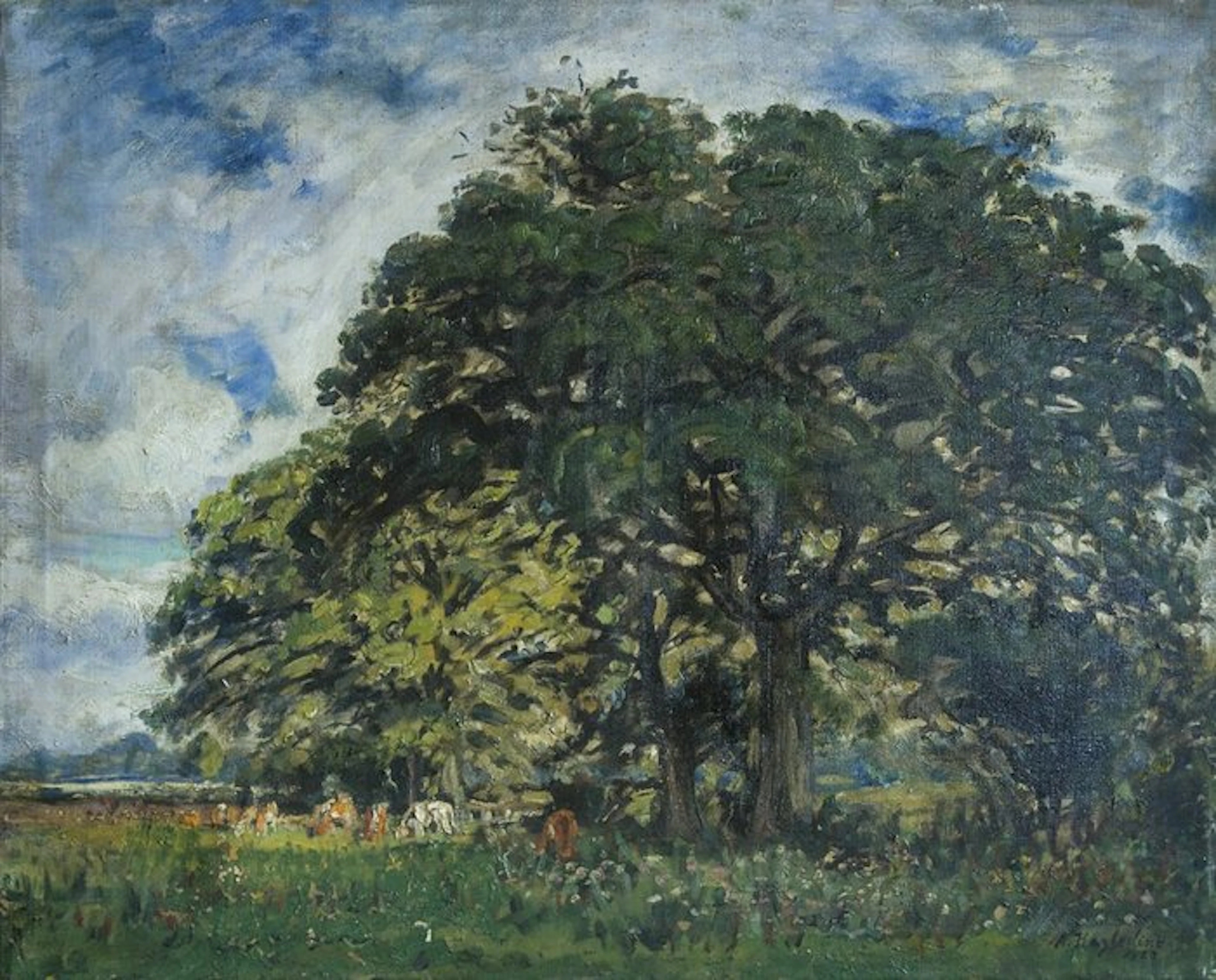 Alfred Hazledine (1876-1957) - Les vaches au pré
