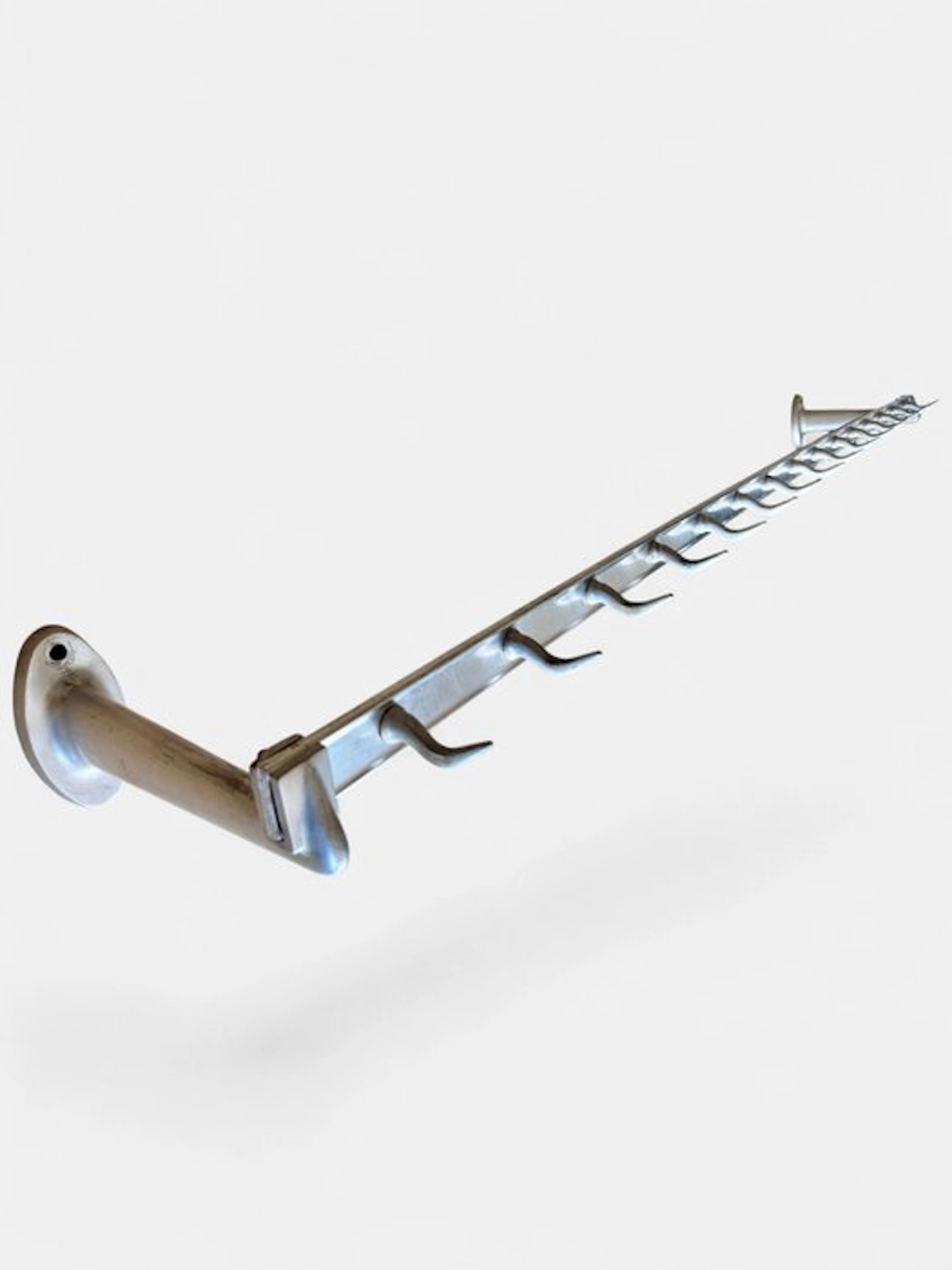 Coat rack - Butcher's Meat Rack with Wolfs Tooth -Aluminium -1960s -XL 190cm