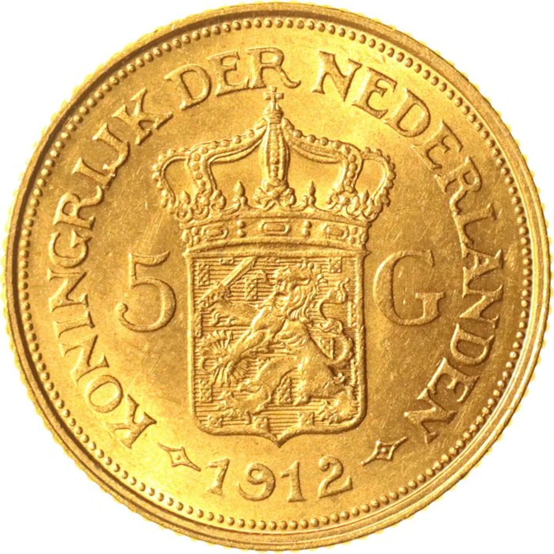 Netherlands. Wilhelmina. 5 Gulden 1912
