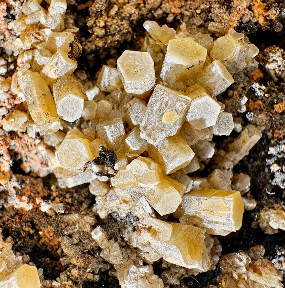 Mimetite Crystals on matrix - Height: 3 cm - Width: 10 cm- 95 g