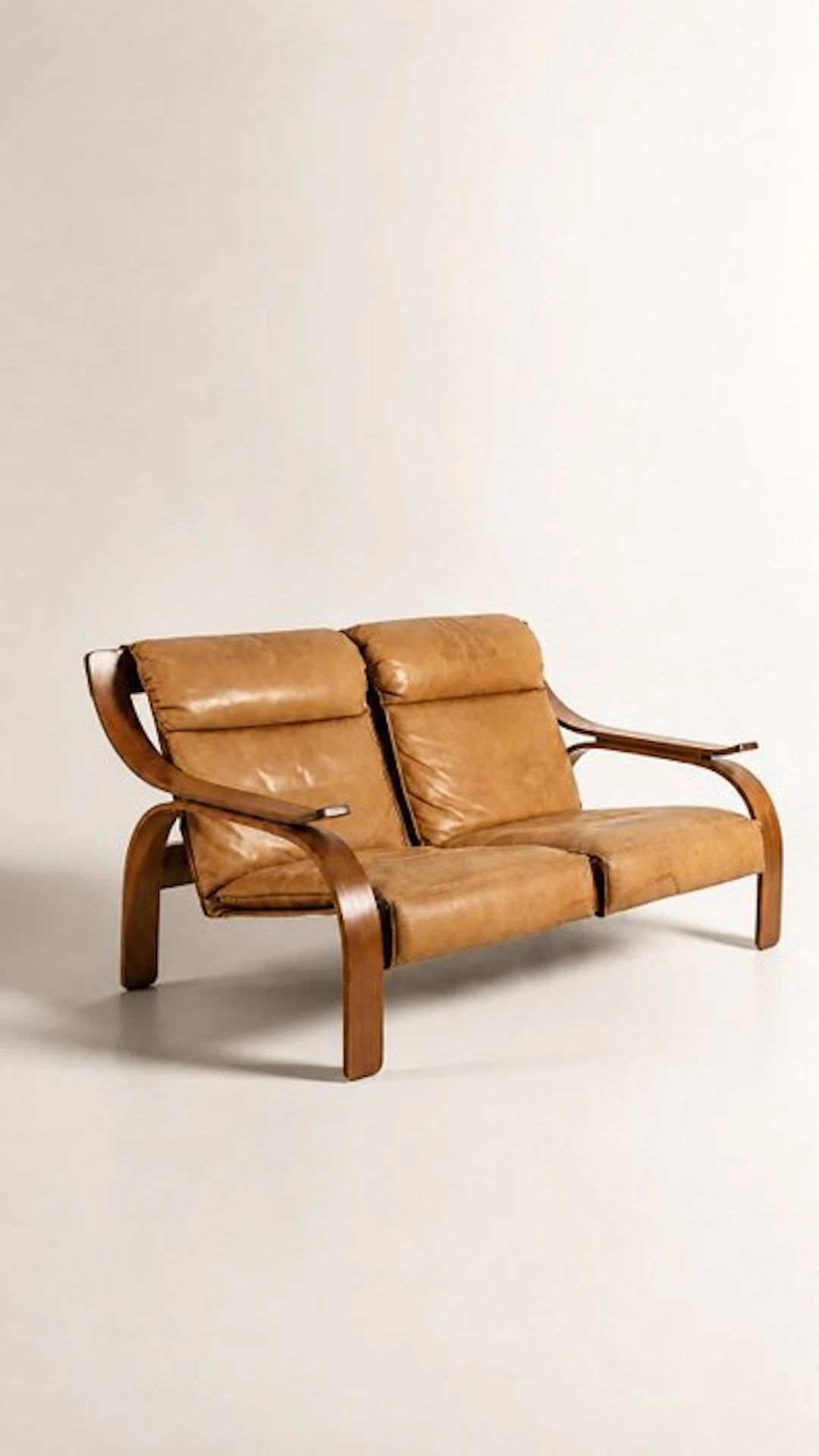 Arflex - Marco Zanuso - Sofa - woodline - Wood, Leather - Woodline Sofa, Zanuso