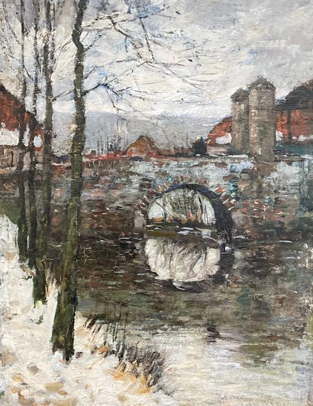 Louis van Soest (1867-1948) - Bruggetje in de sneeuw