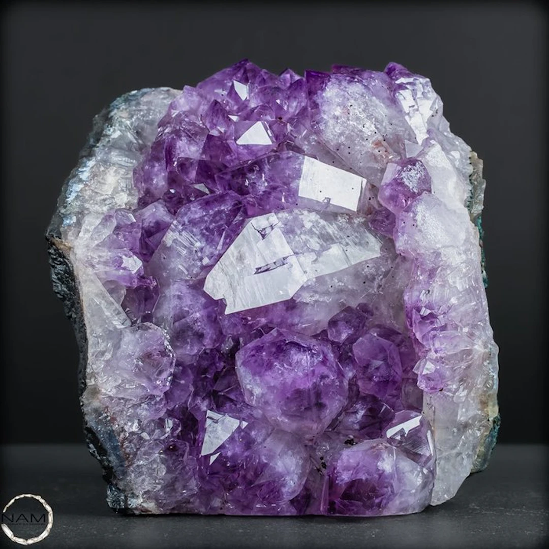 Purple amethyst druzy with fascinating crystal shine from...
